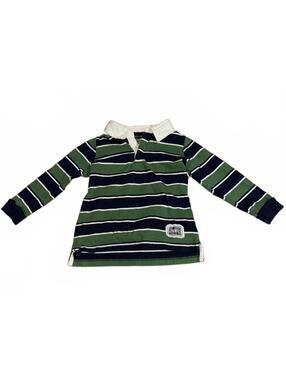 Athletic Graphite kids League Striped Long Sleeve Polo Shirty